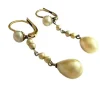 Boucles d'oreilles en or 18 ct de style rétro avec perles