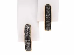 Boucles d'oreilles en or avec diamant noir