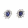 Boucles d'oreilles en or avec diamants et saphir