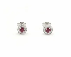 Boucles d'oreilles en or avec 0,63 rubis et diamants carat