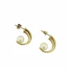 Boucles d'oreilles en or avec perles et diamants signées par JKa