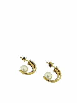 Boucles d'oreilles en or avec perles et diamants signées par JKa