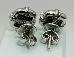 Boucles d'oreilles en or avec rubis et diamants