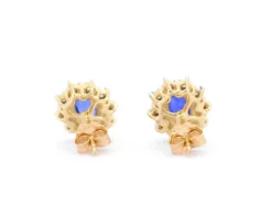 Boucles d'oreilles en or avec diamants et saphir