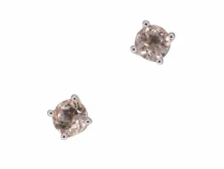 Boucles d'oreilles en or blanc avec morganite