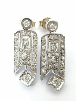 Boucles d'oreilles en or blanc et diamants