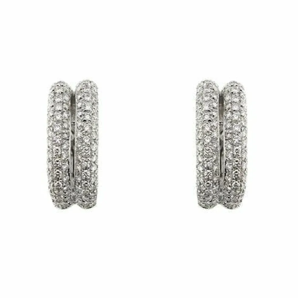 Boucles d'oreilles en or blanc avec diamants