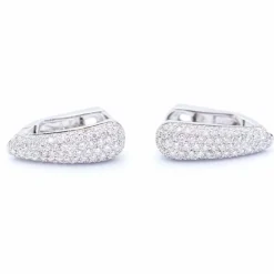 Boucles d'oreilles en or blanc avec pavé de diamants