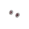Boucles d'oreilles en or blanc avec rubis et diamants