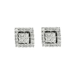 Boucles d'oreilles en or blanc et diamants
