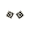 Boucles d'oreilles en or blanc avec onyx et diamants