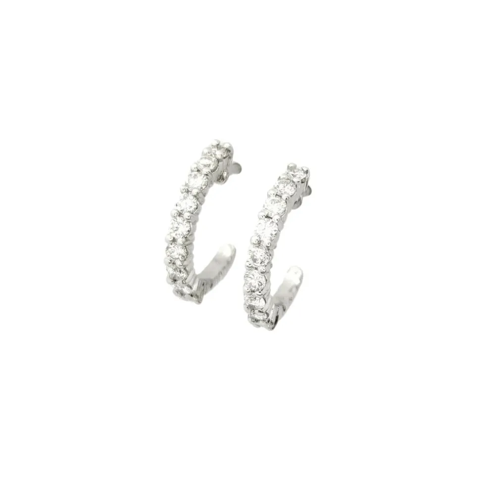 Boucles d'oreilles en or blanc et diamants