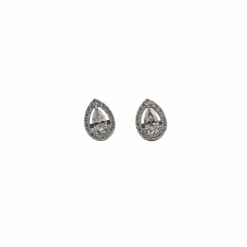 Boucles d'oreilles en or blanc 18 carats serties de diamants naturels