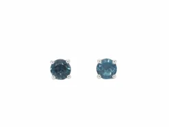 Boucles d'oreilles en or blanc avec topaze