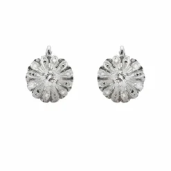 Boucles d'oreilles en or blanc avec diamants