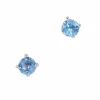 Boucles d'oreilles en or blanc avec topaze