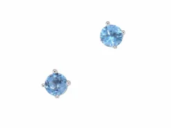 Boucles d'oreilles en or blanc avec topaze