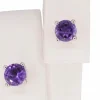Boucles d'oreilles en or blanc avec améthyste