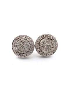 Boucles d'oreilles en or blanc avec diamants