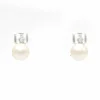 Boucles d'oreilles en or blanc avec perles et diamants