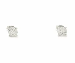 Boucles d'oreilles en or blanc avec diamants 0,19 ct