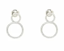Boucles d'oreilles en or blanc avec diamants de 2,90 ct