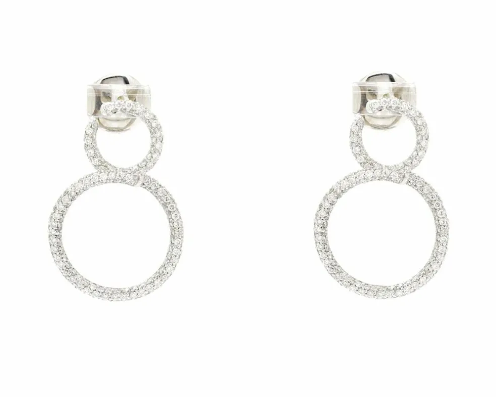 Boucles d'oreilles en or blanc avec diamants de 2,90 ct
