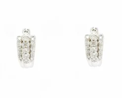 Boucles d'oreilles en or blanc et diamants 0,60 ct