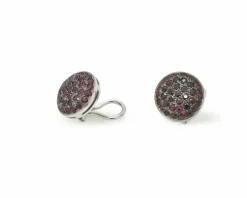 Boucles d'oreilles en or blanc avec rubis