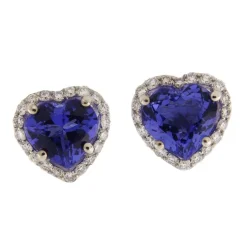 Boucles d'oreilles en or blanc avec tanzanites et diamants