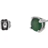 Boucles d'oreilles en or blanc avec émeraude