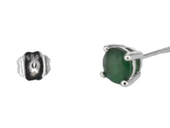 Boucles d'oreilles en or blanc avec émeraude