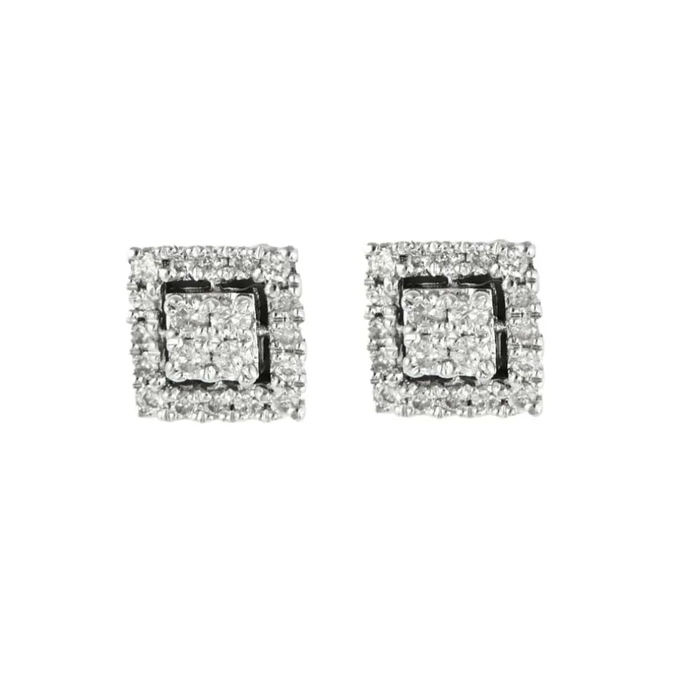 Boucles d'oreilles en or blanc et diamants