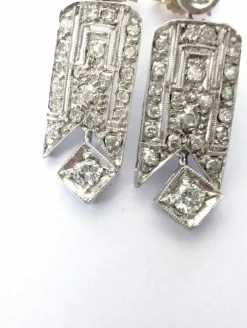 Boucles d'oreilles en or blanc et diamants