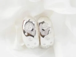 Boucles d'Oreilles En Or Blanc Et Diamants