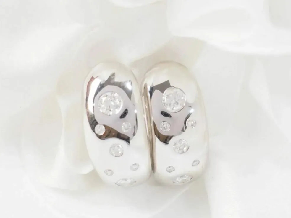 Boucles d'Oreilles En Or Blanc Et Diamants