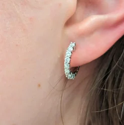 Boucles d'oreilles en or blanc et diamants
