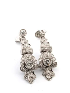 Boucles d'oreilles en or blanc 18 carats avec diamants