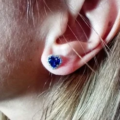 Boucles d'oreilles en or blanc avec tanzanites et diamants