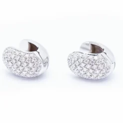 Boucles d'oreilles en or blanc et pavé de diamants