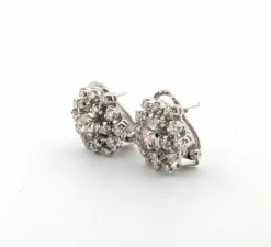 Boucles d'oreilles en or blanc avec diamants