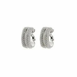 Boucles d'oreilles en or blanc avec diamants