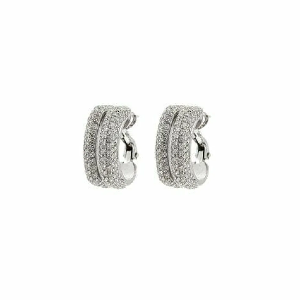 Boucles d'oreilles en or blanc avec diamants