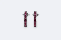 Boucles d'oreilles en or blanc avec rubis
