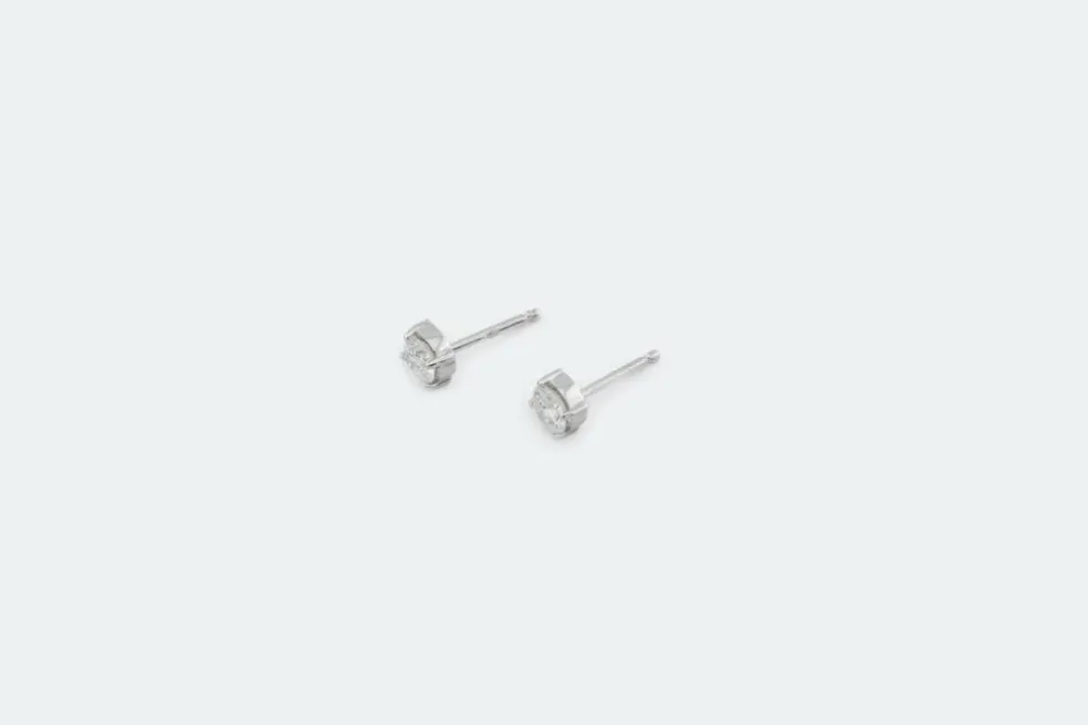Boucles d'oreilles en or blanc et diamants