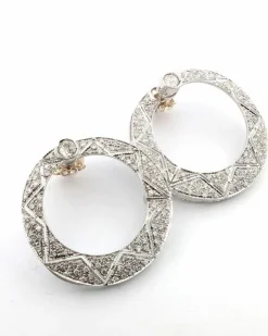 Boucles d'oreilles en or blanc avec diamants