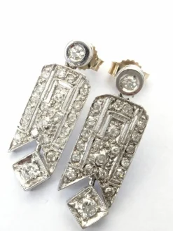 Boucles d'oreilles en or blanc et diamants