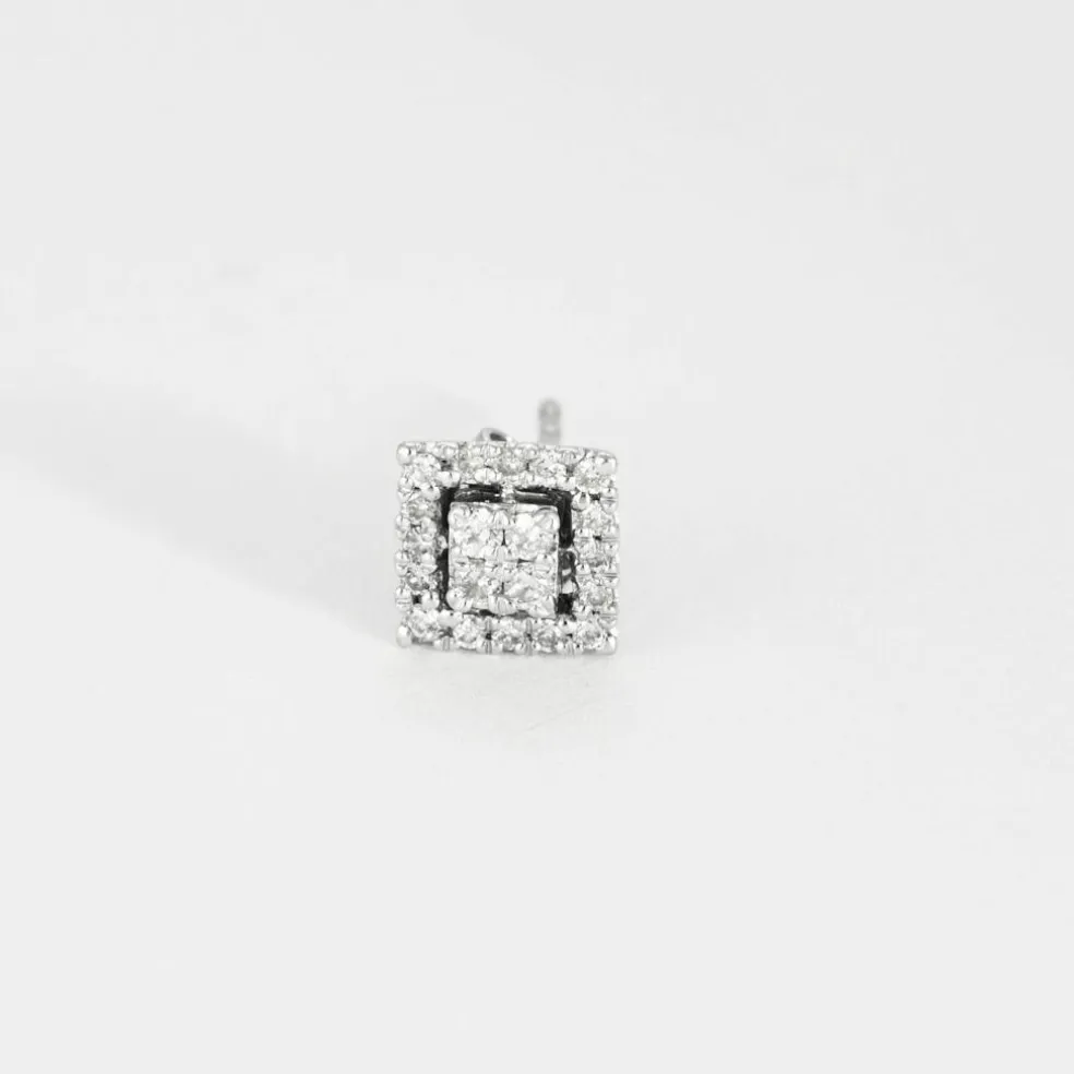 Boucles d'oreilles en or blanc et diamants