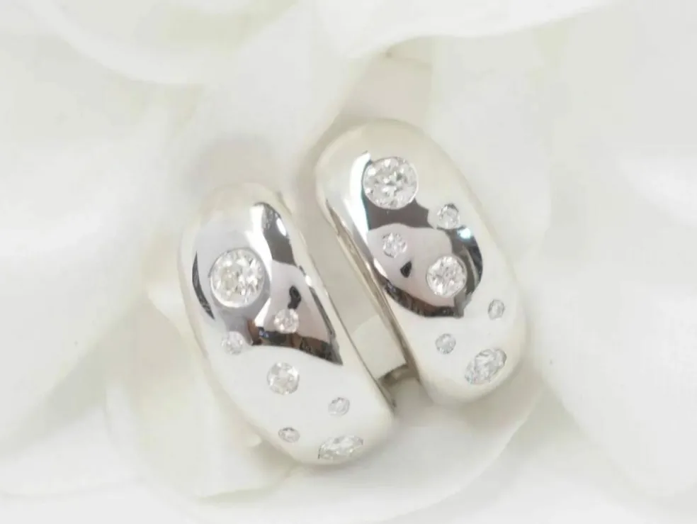 Boucles d'Oreilles En Or Blanc Et Diamants