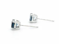 Boucles d'oreilles en or blanc avec topaze